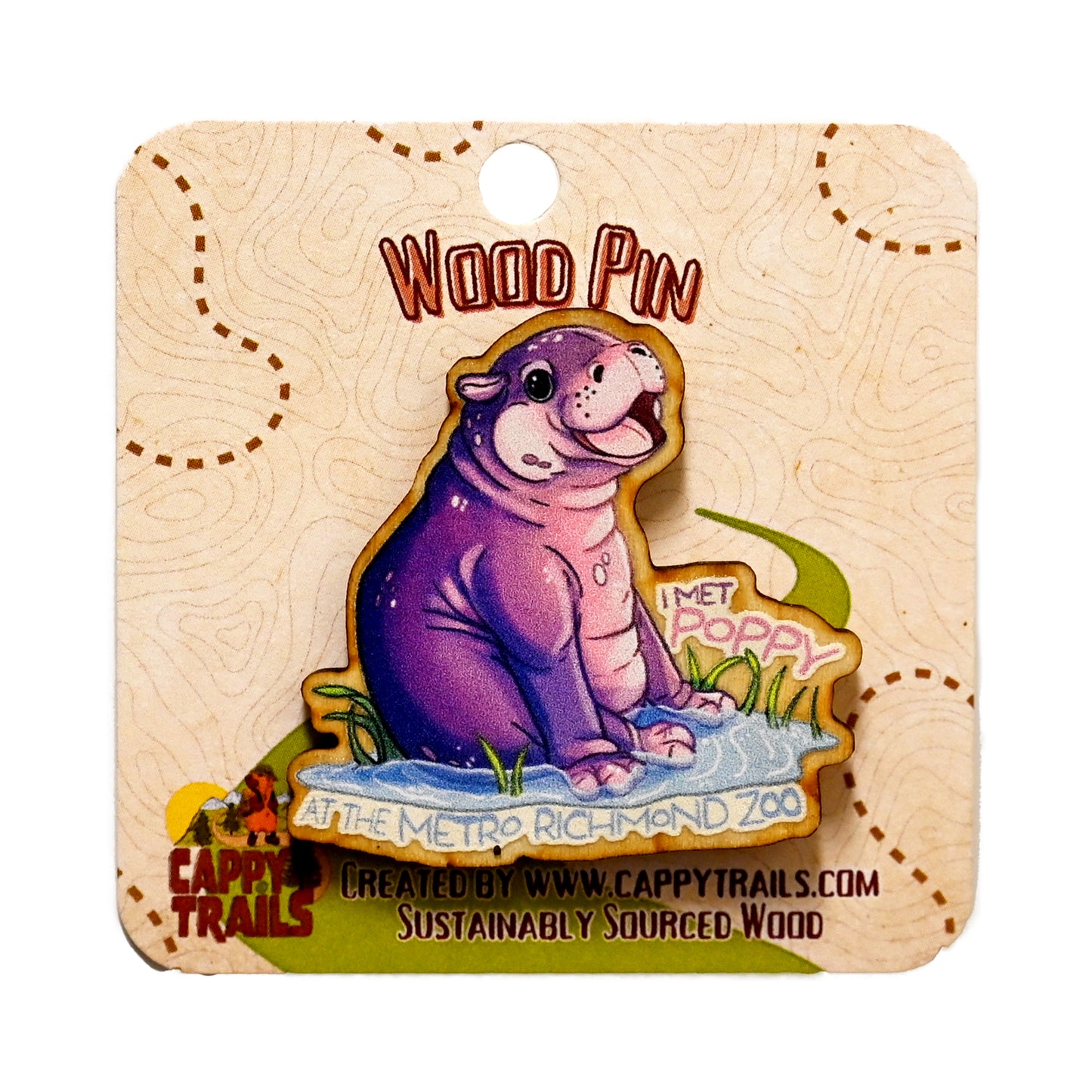 Wood Pin I Met Poppy